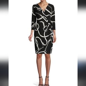 Ralph Lauren large belted printed wrap dress